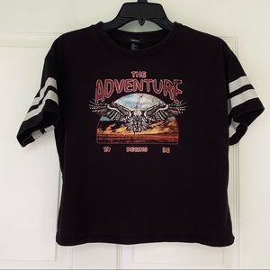 Black Graphic Crop Tee